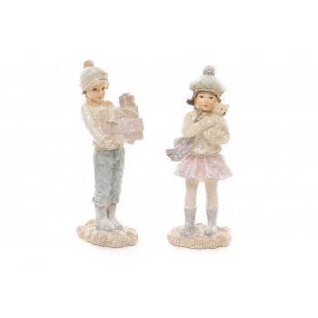 Декоративная статуэтка Детки с подарками, 2 вида